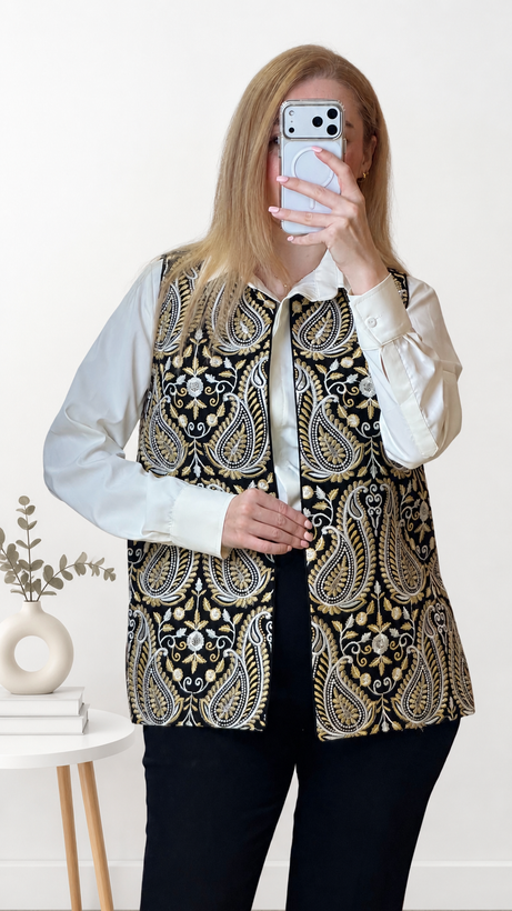 وست سوزندوزی هندی بلند زنانه مجلسی